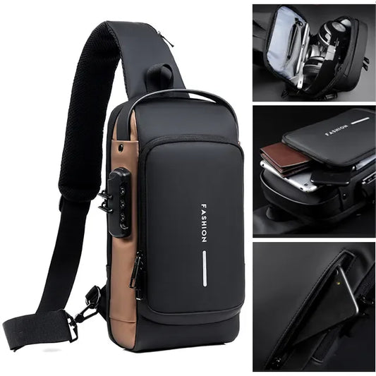 Men Crossbody Shoulder Backpack | Crossbody Back Pack Waterproof