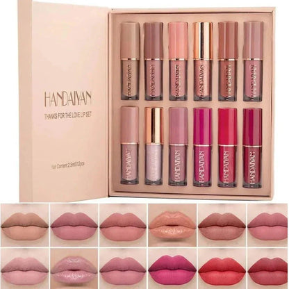 M U Styles | Super Glossy 12-Piece Lip Set | Vibrant Colors and Smooth Finish